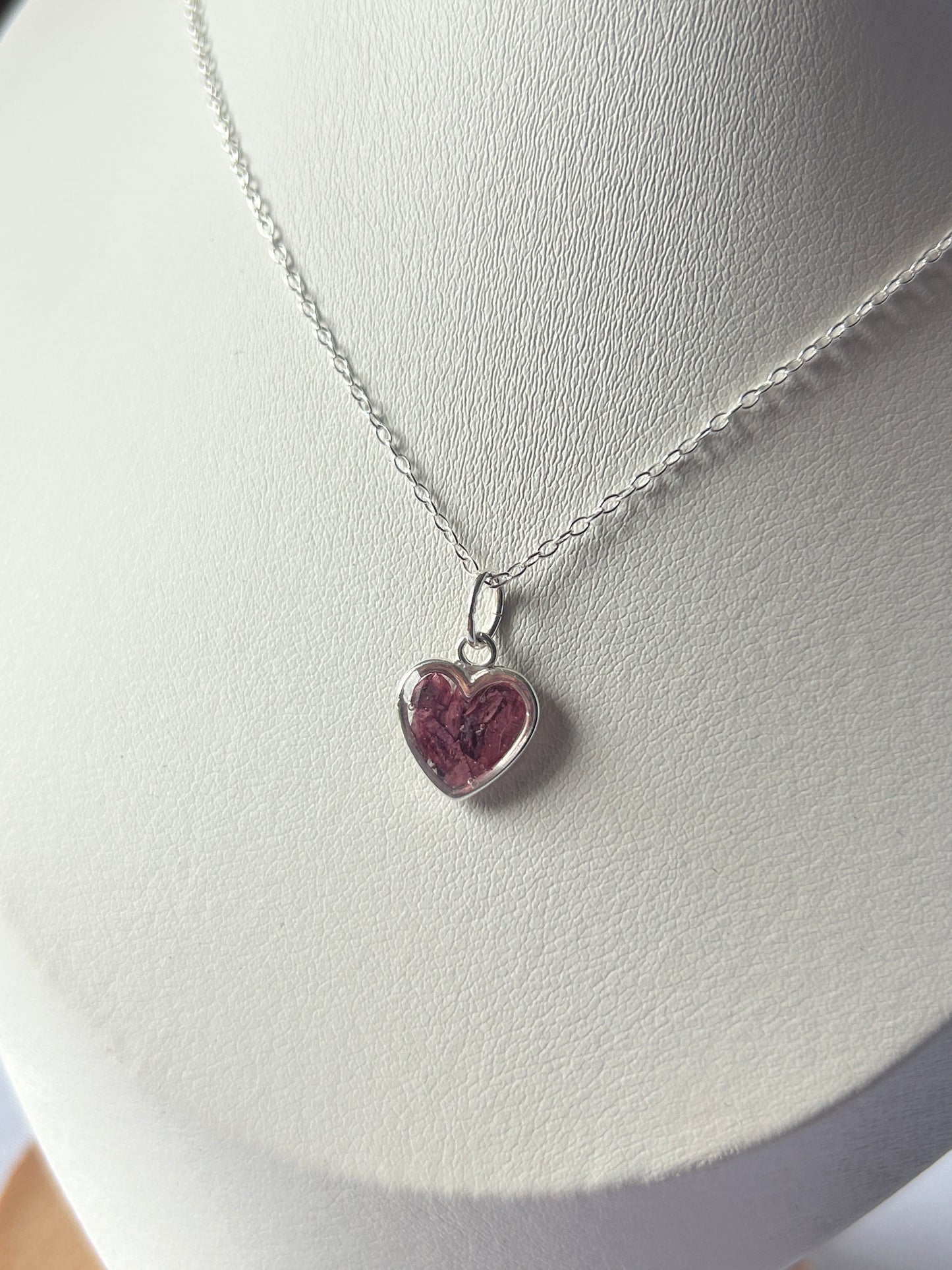 Crushed Poppy Heart Necklace