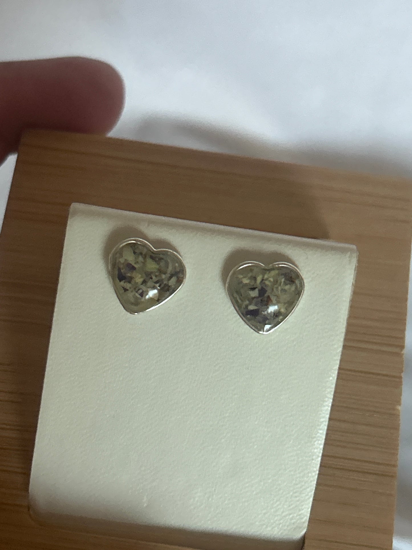 Crushed Violets Heart Studs