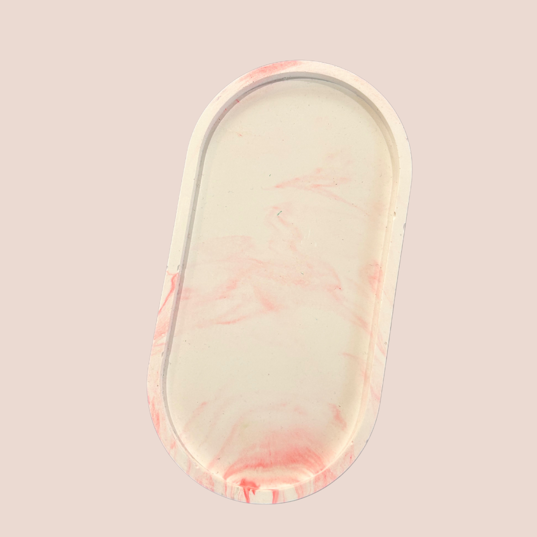 Red Marble Jewellery Tray