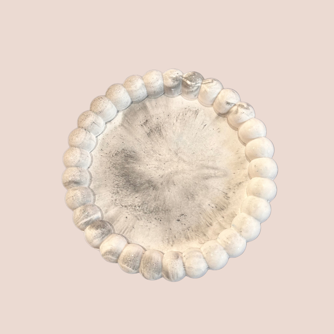 Black Marble Circle Jewellery Tray