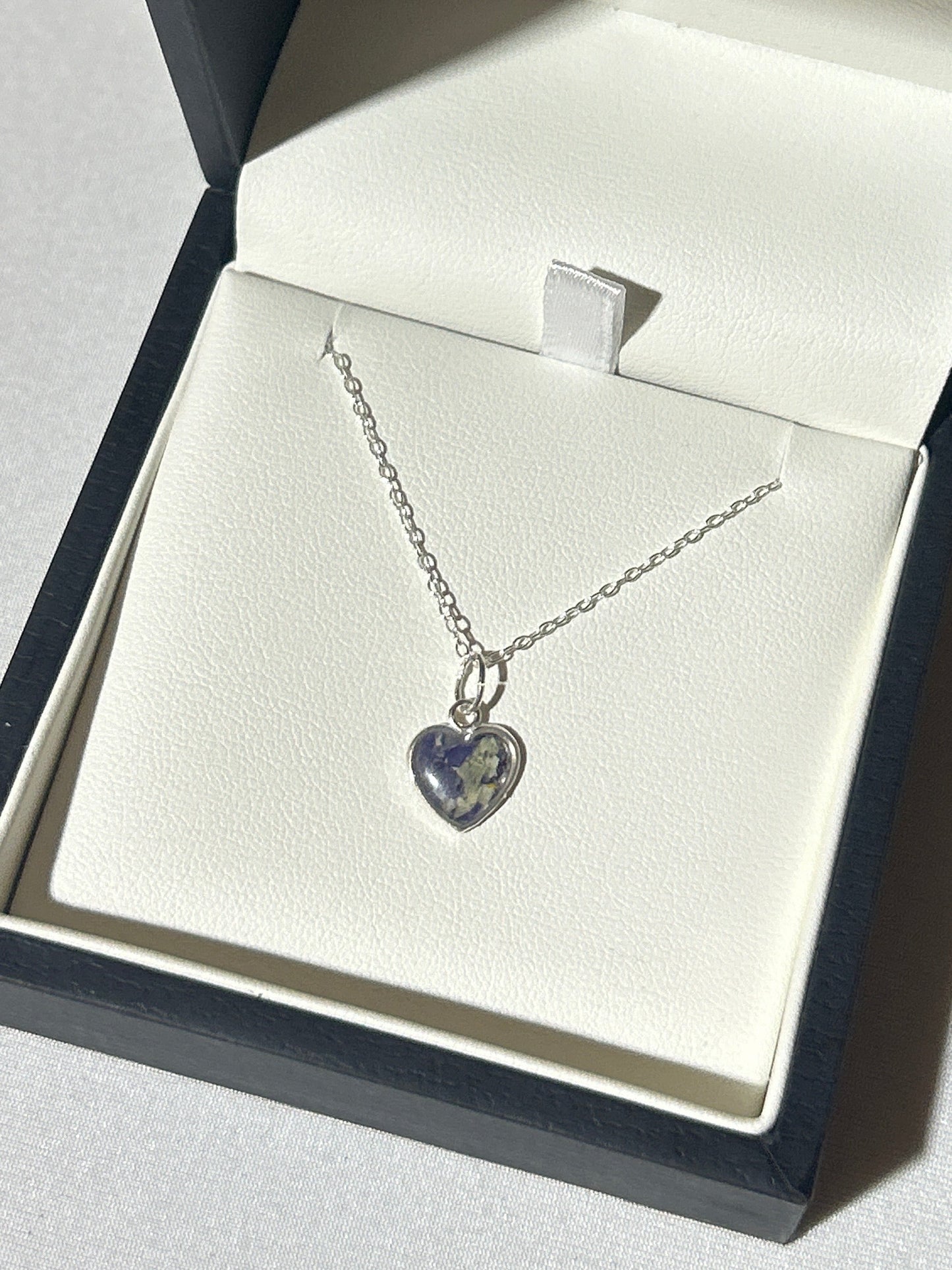 Crushed Violets Heart Necklace