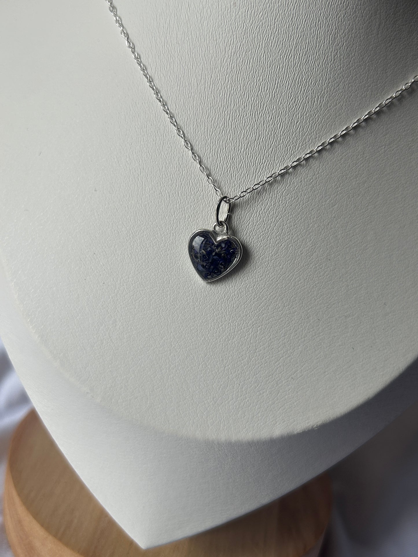 Crushed Asters Heart Necklace
