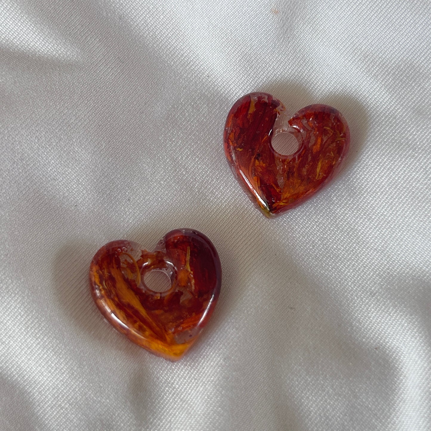 Crocosmia Heart Charms