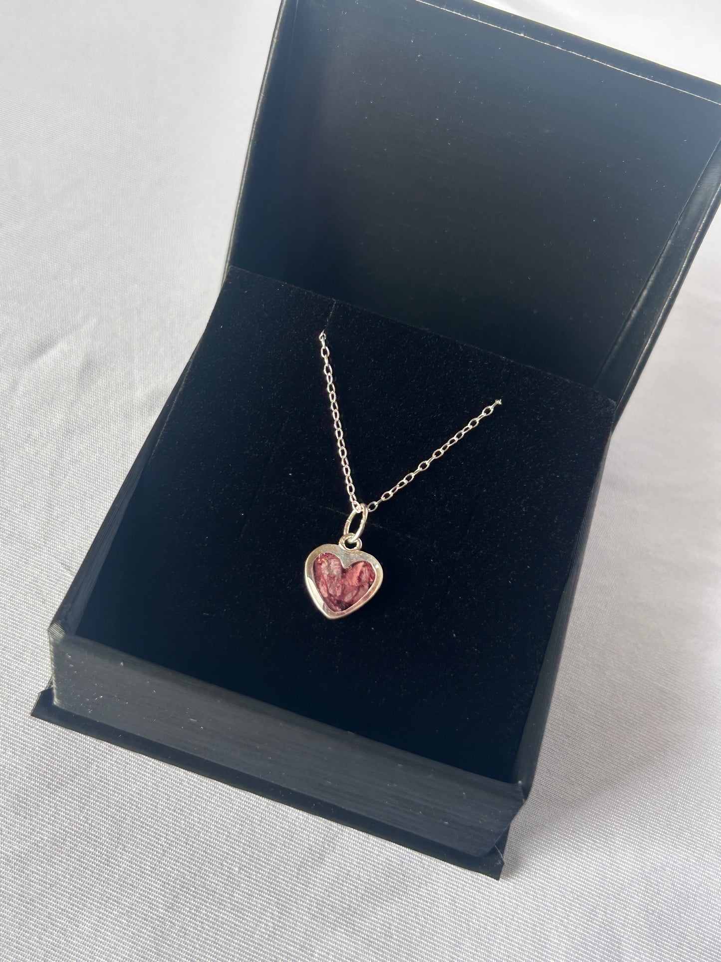 Crushed Poppy Heart Necklace