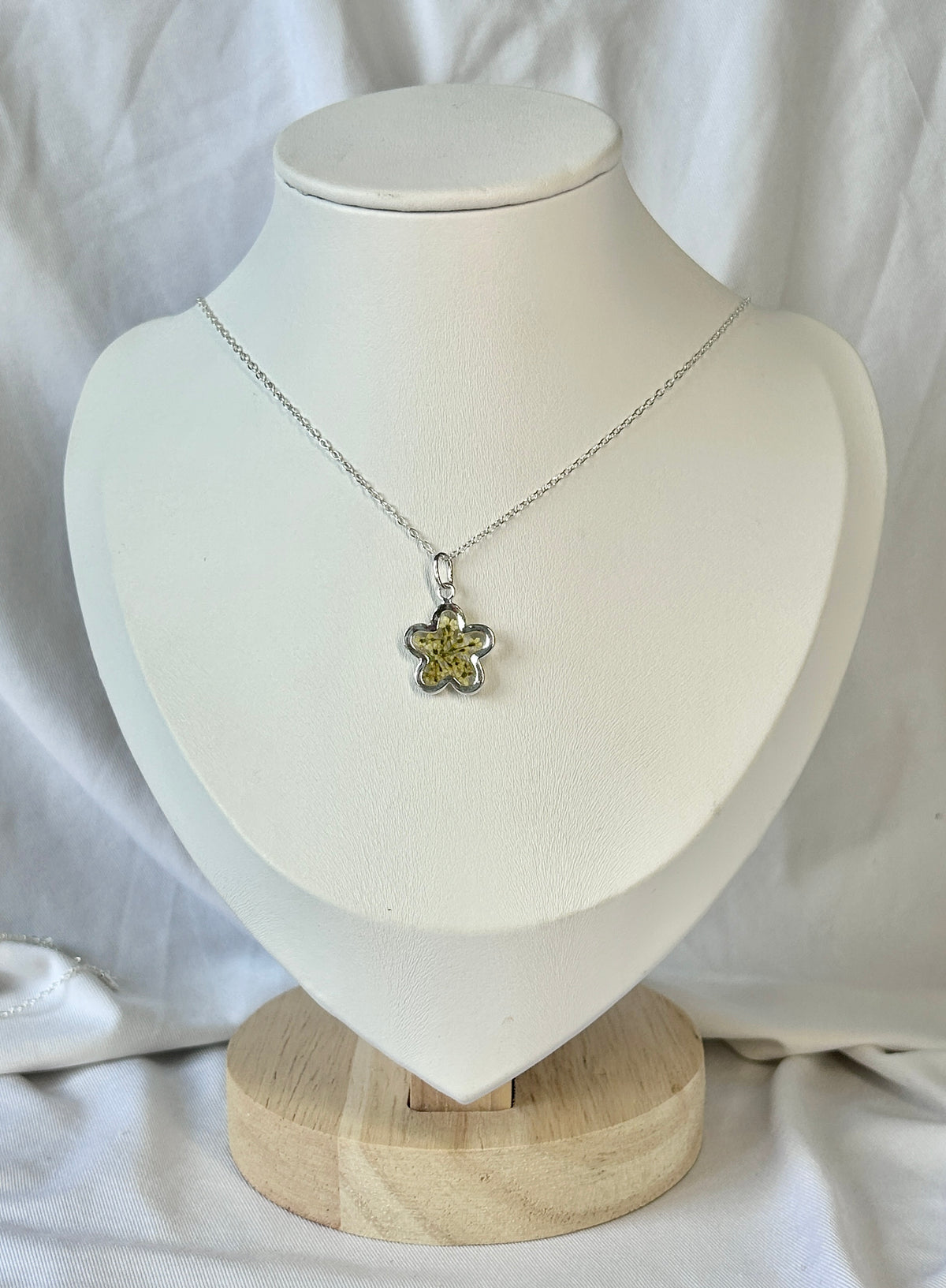 Yellow Cow Parsley Pendant Necklace
