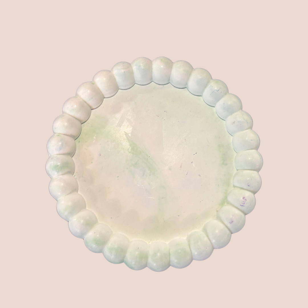 Green Marble Circle Jewellery Tray