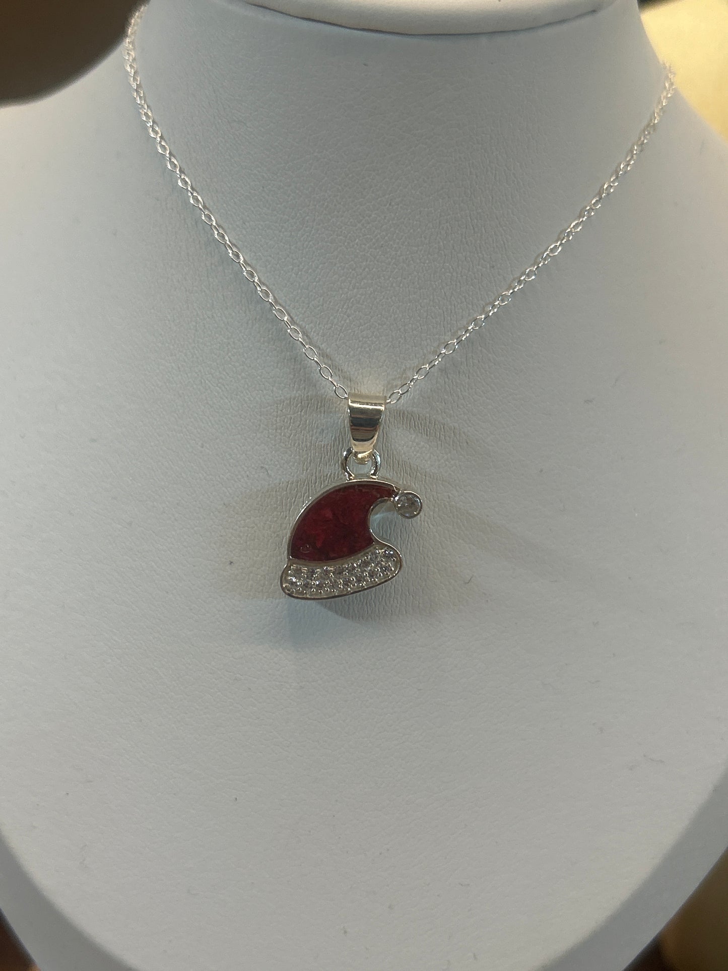 Rose Santa Hat Necklace