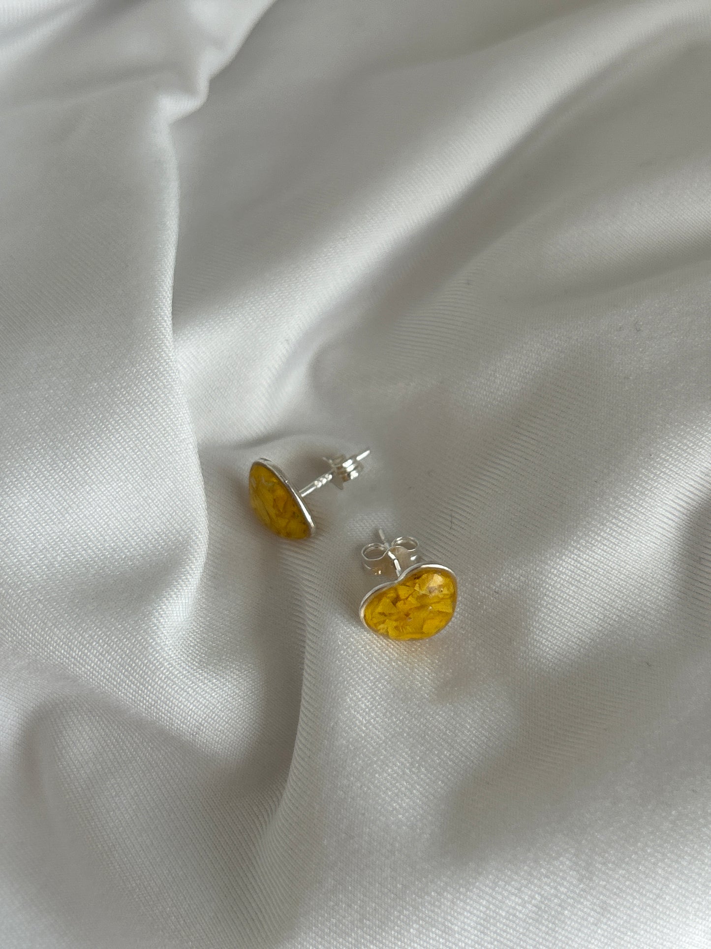 Crushed Marigolds Heart Studs