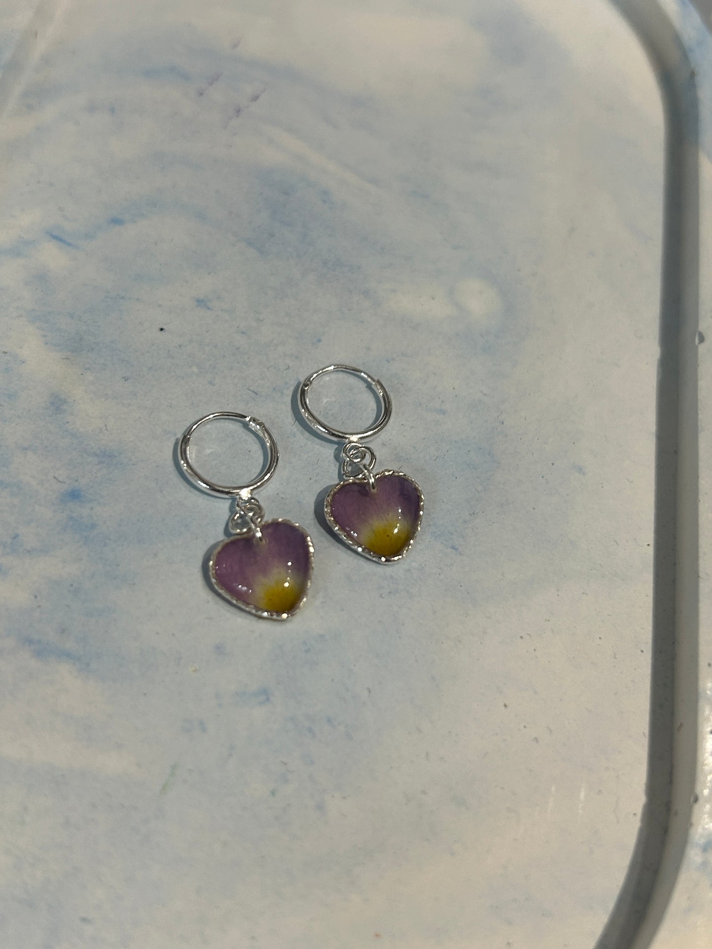 Pressed Primrose Huggie Earrings