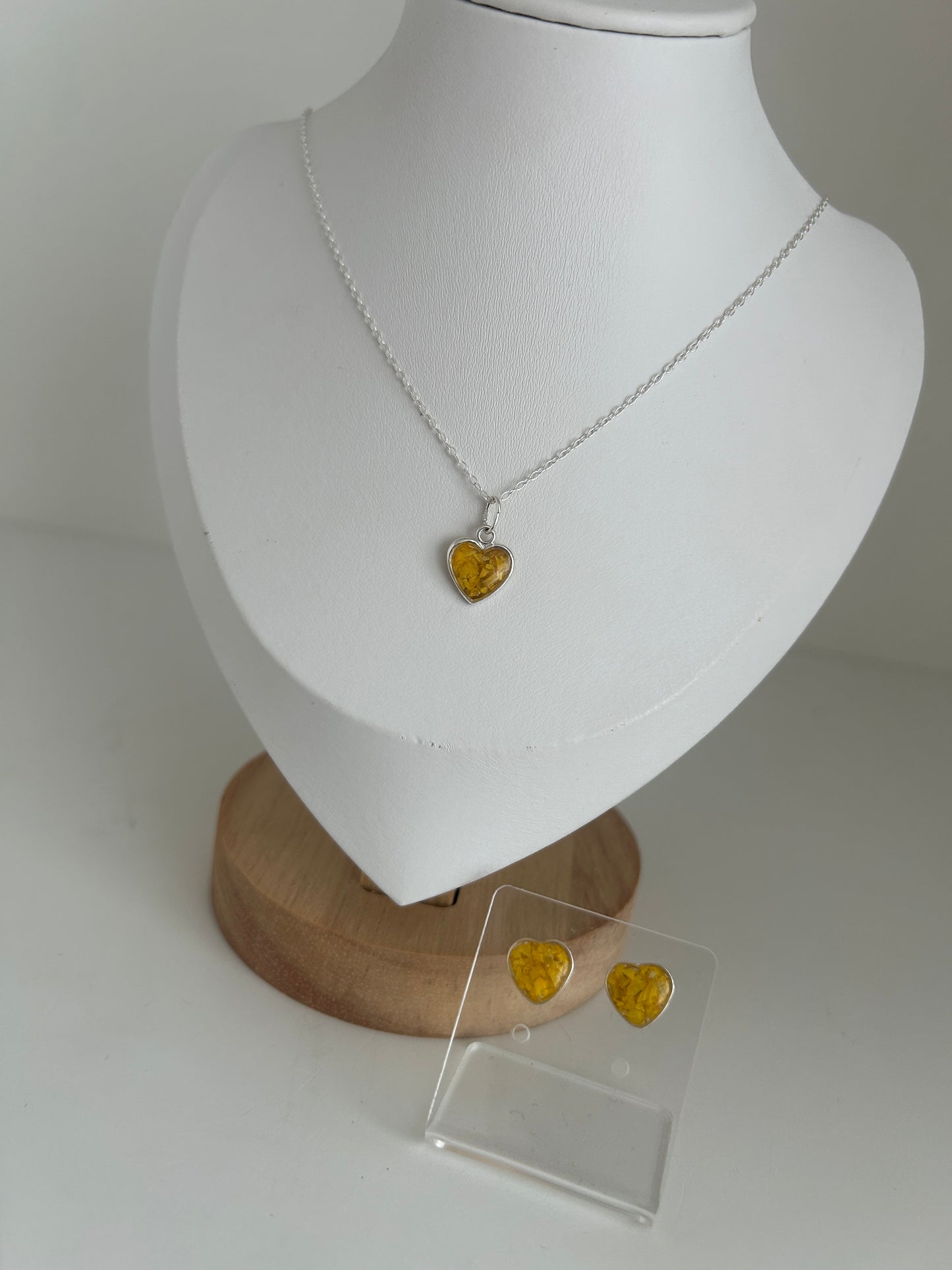 Crushed Marigolds Heart Necklace