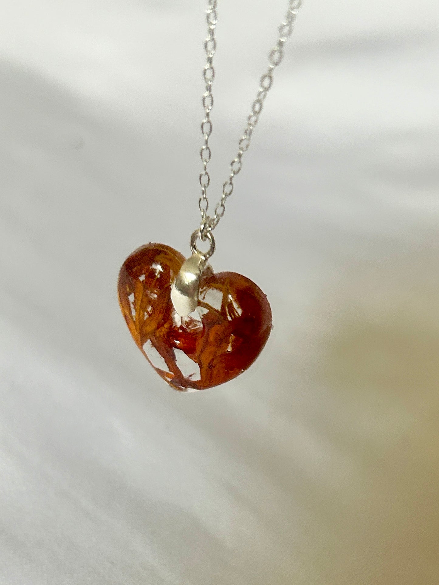 Crocosmia Heart Pendant Necklace