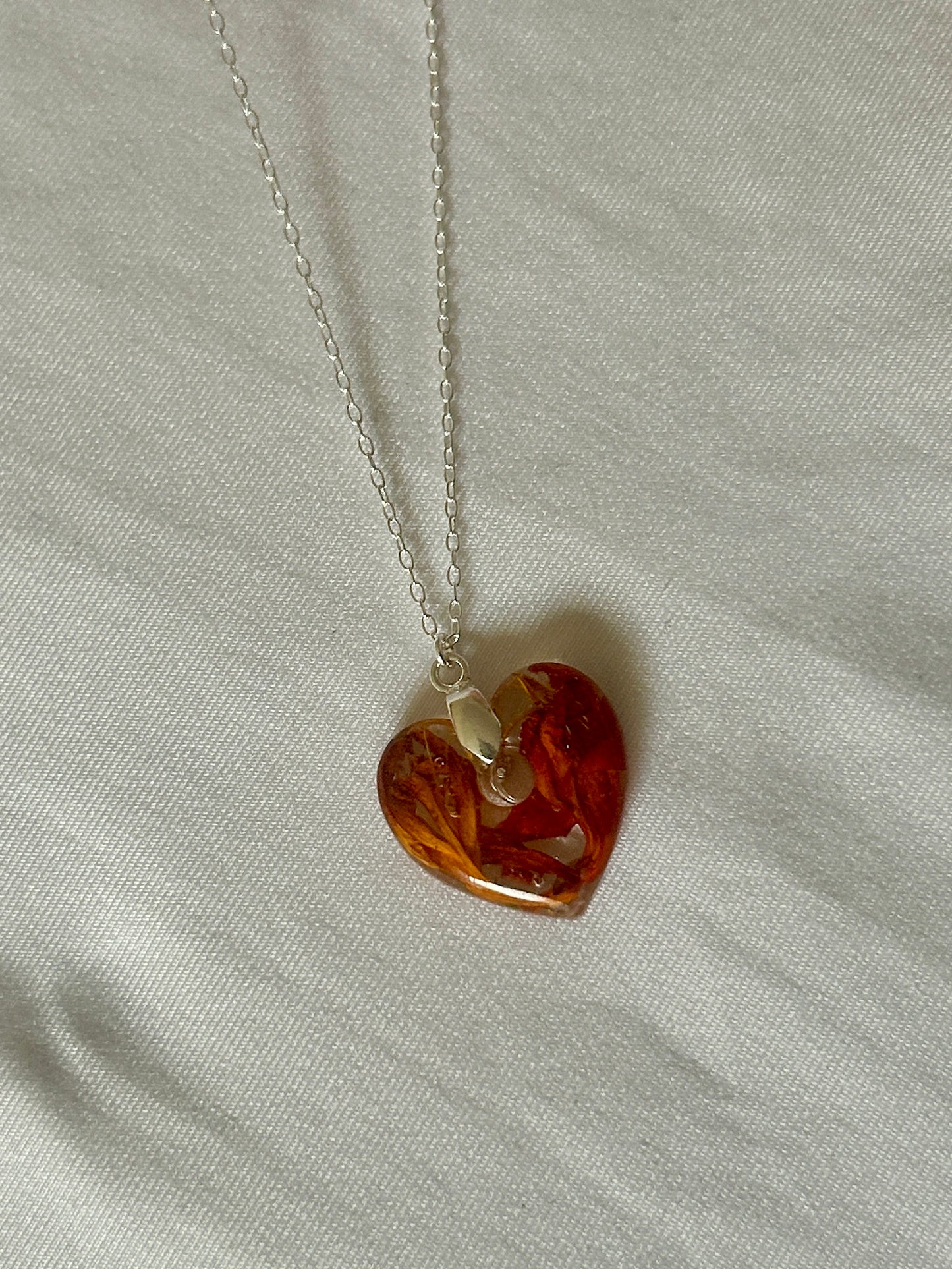 Crocosmia Heart Pendant Necklace