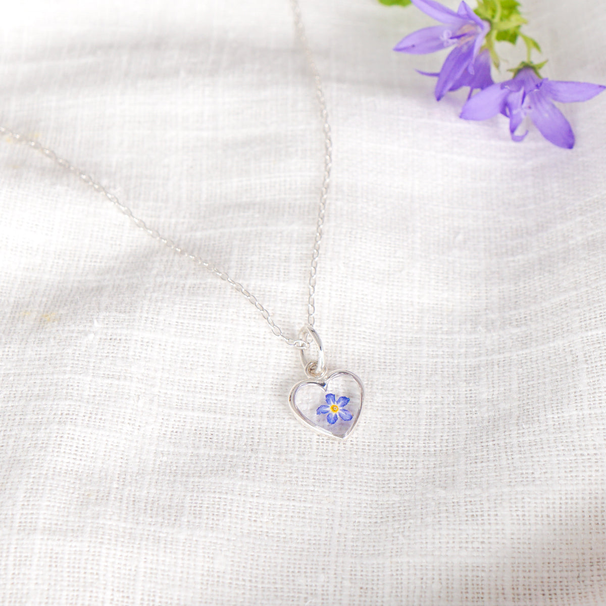 Forget Me Not Heart Pendant Necklace