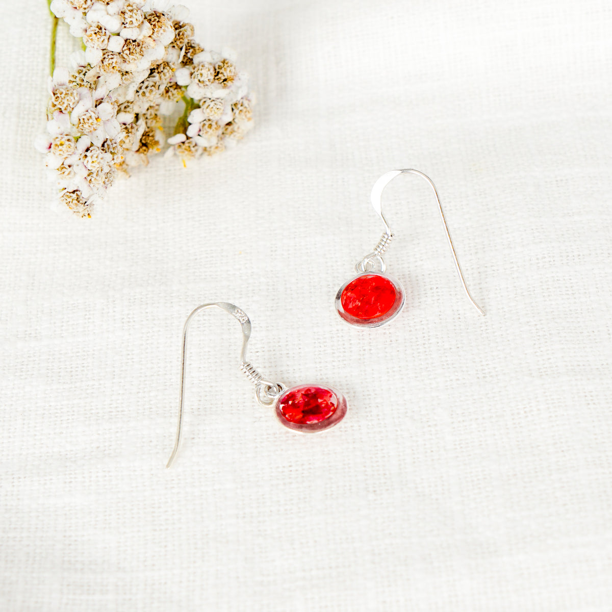 Crushed Rose Eternal Hook Earrings June Birth Flower