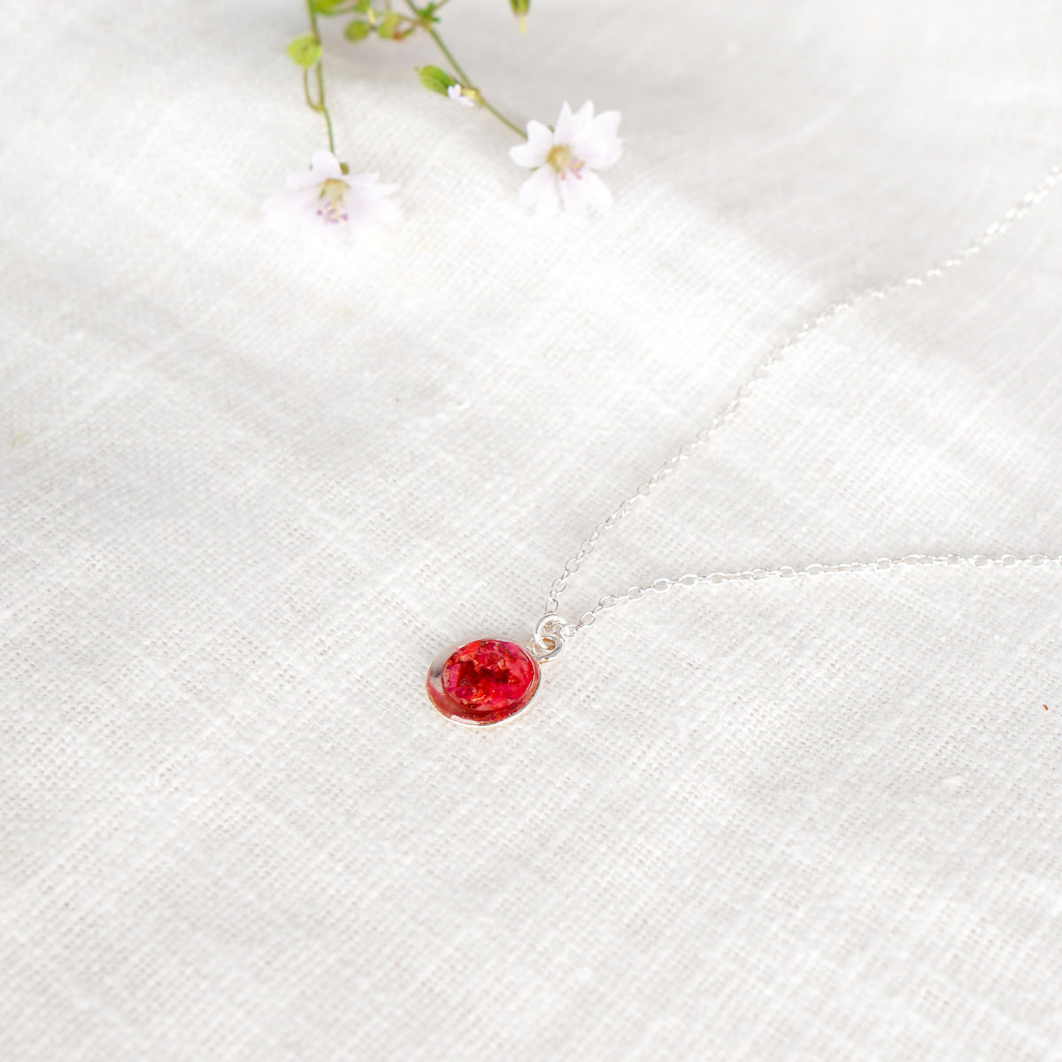 Crushed Rose Eternal Necklace June Birth Flower
