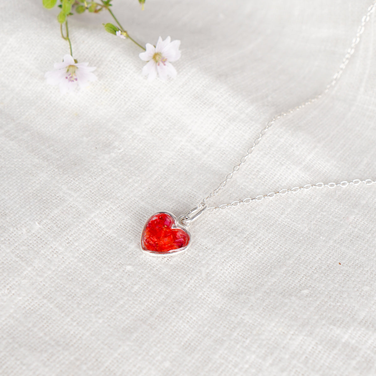 Crushed Roses Heart Necklace