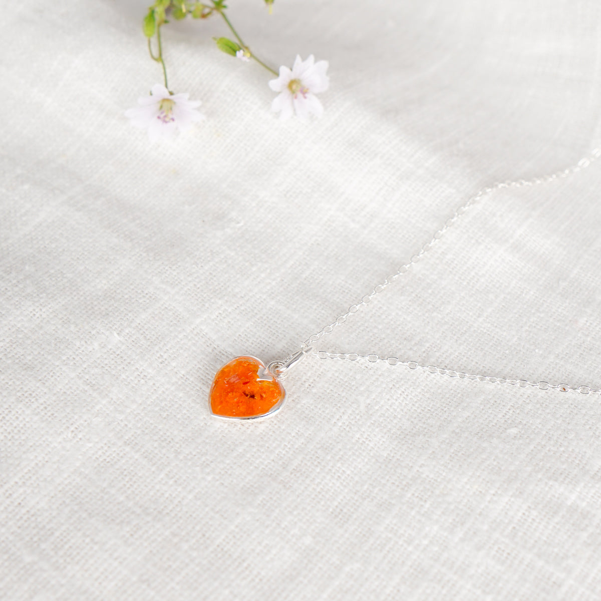 Crushed Marigolds Heart Necklace