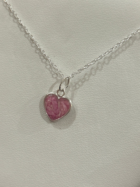 Crushed Carnations Heart Necklace