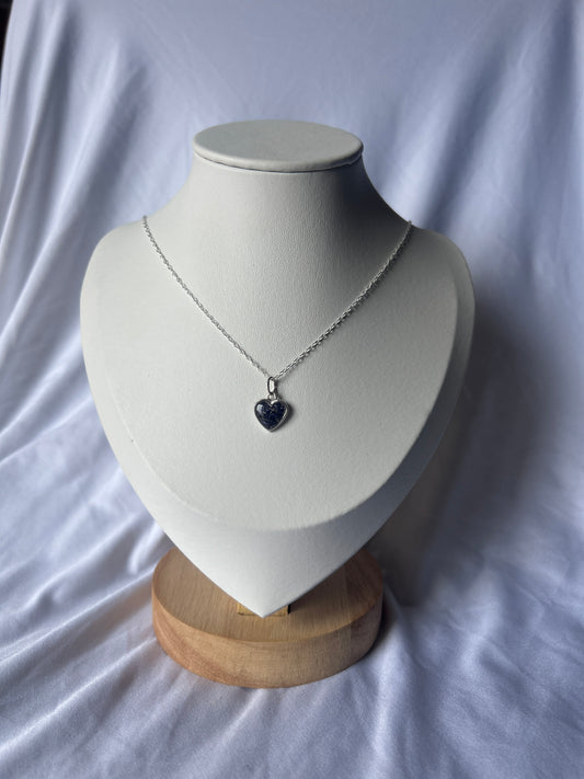 Crushed Asters Heart Necklace