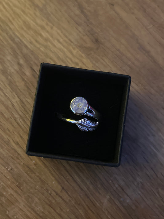 Forget Me Not Feather Size Adjustable Ring