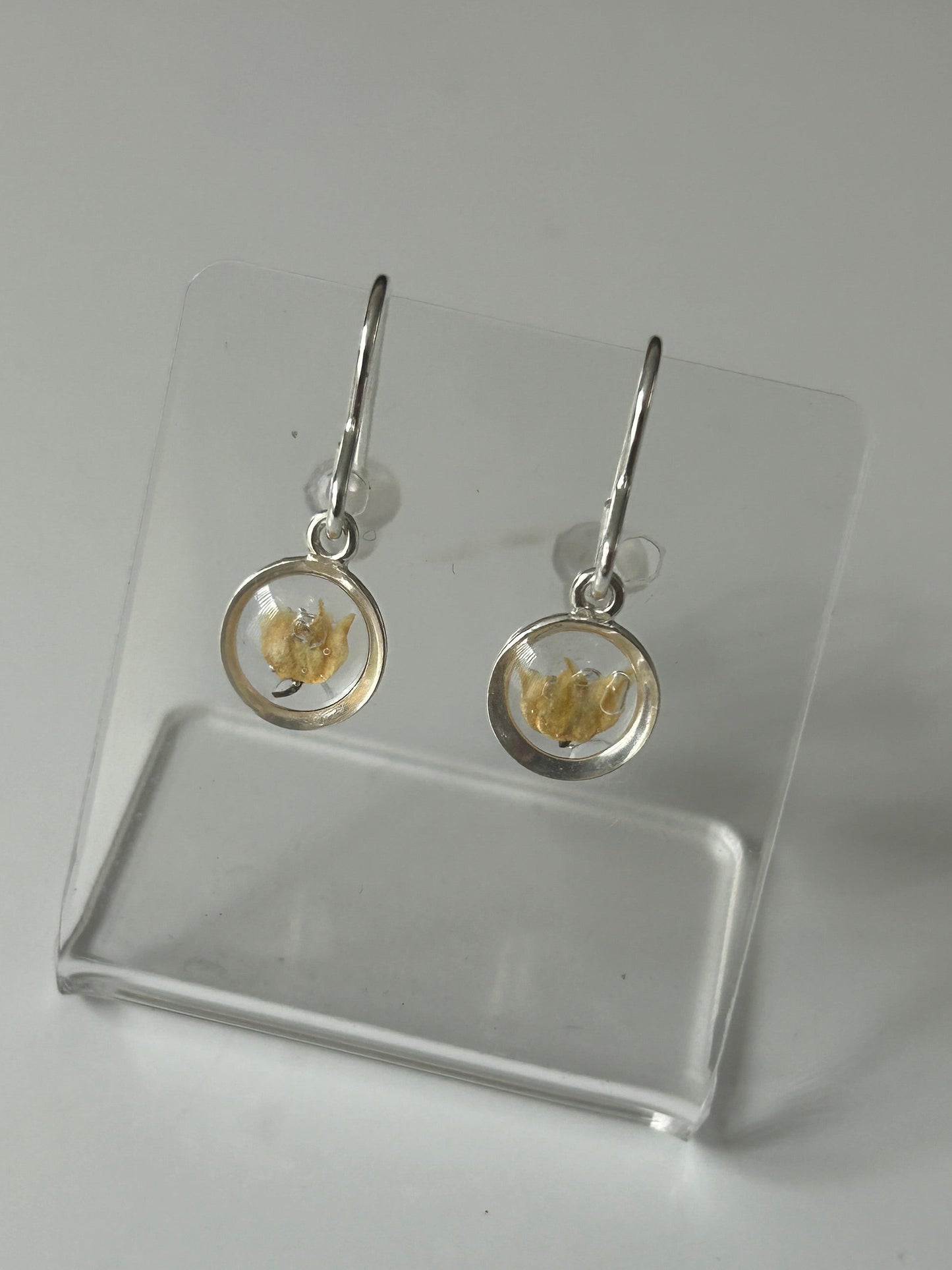Lily of the Valley Drop Circle Earrings