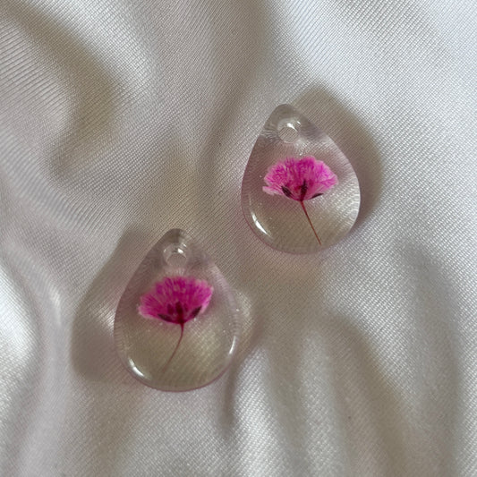 Pink Gypsophila Drop Charms