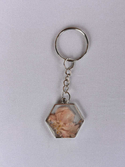 Larkspur Hexagon Keychains