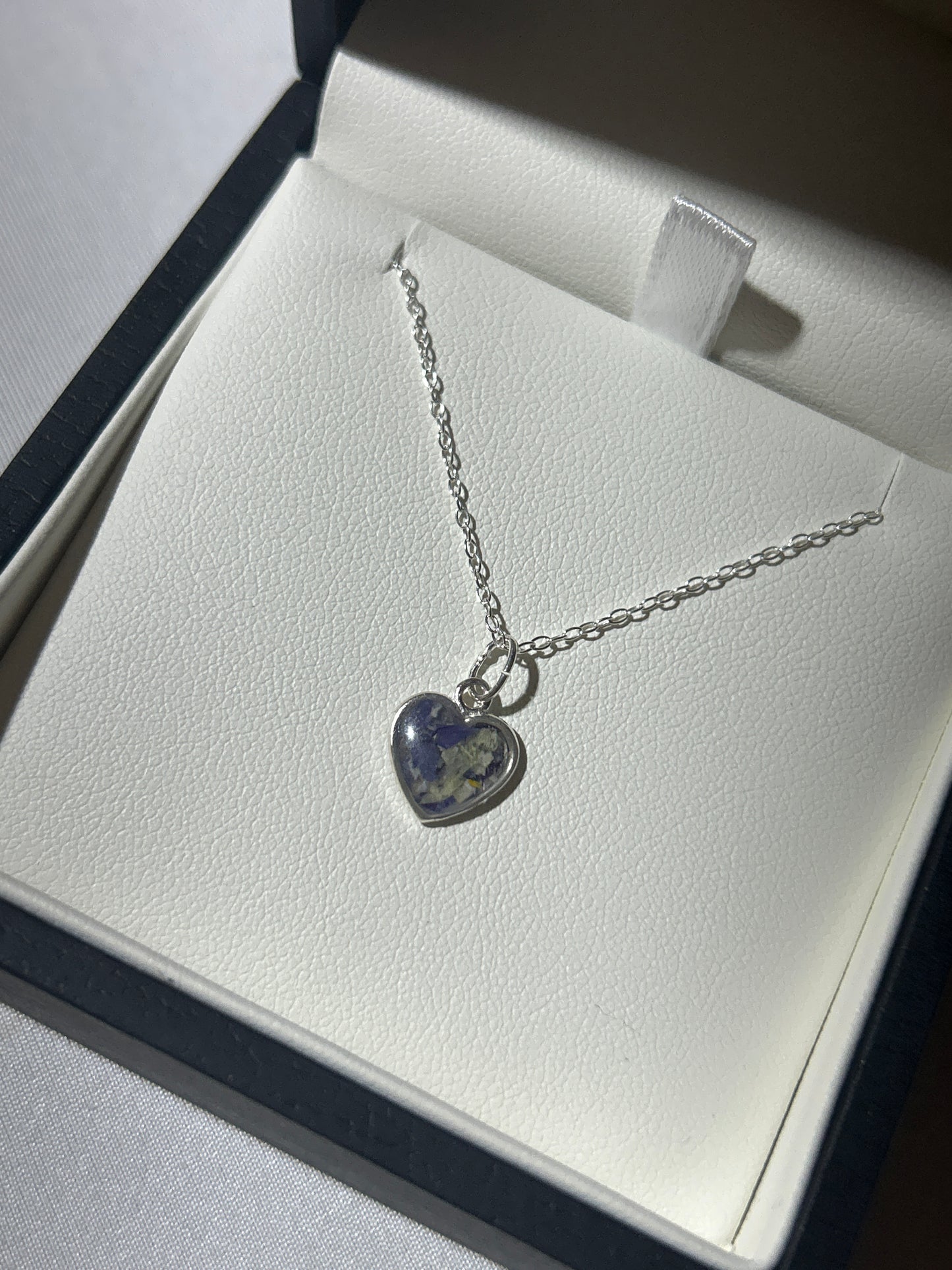 Crushed Violets Heart Necklace