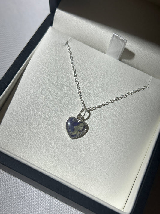 Crushed Violets Heart Necklace