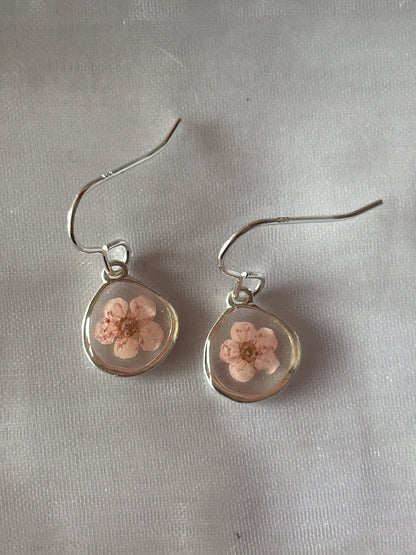 Plum Blossom Organic Circle Hook Earrings