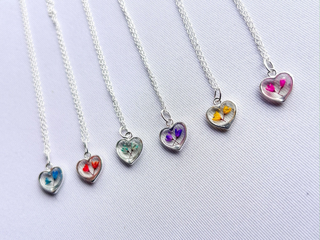 Blossom Heart Charm Necklaces