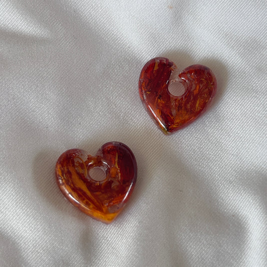 Crocosmia Heart Charms