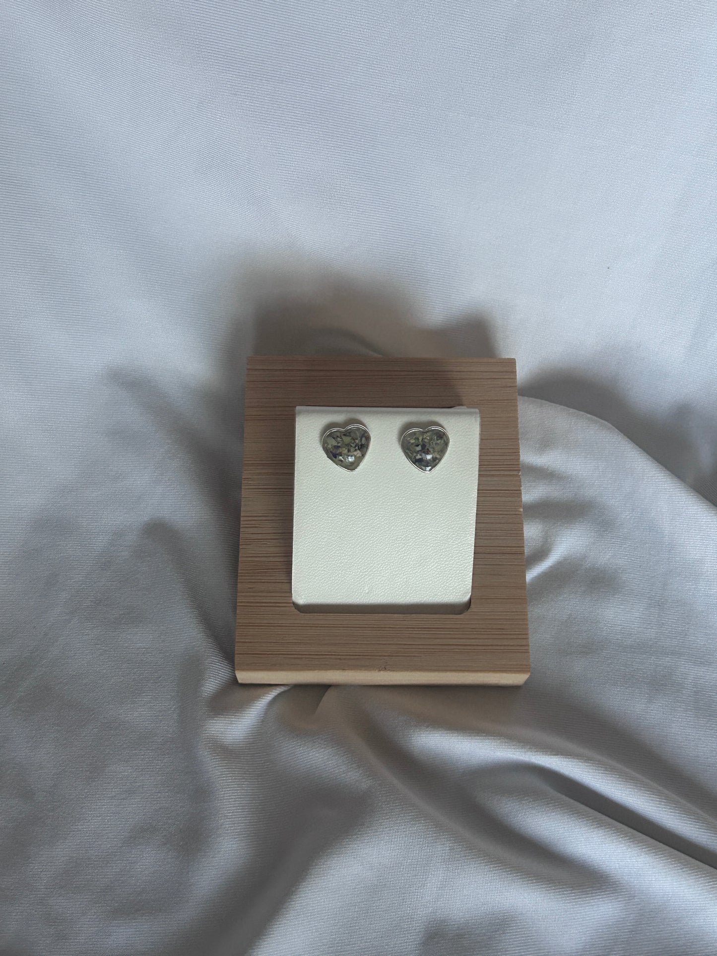 Crushed Violets Heart Studs