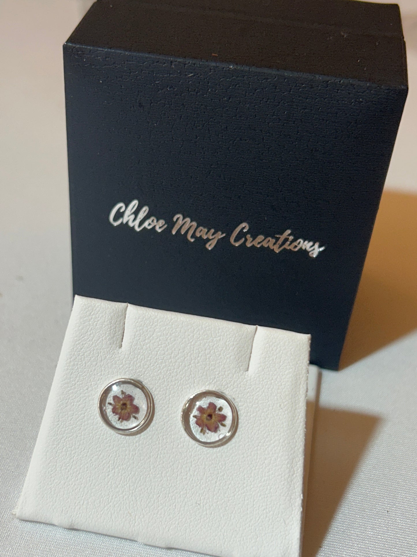 Purple Elderflower Blossom Circle Studs