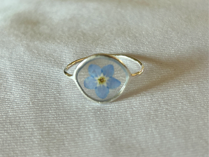 Forget Me Not Hammered Circle Ring