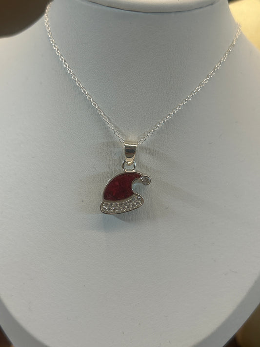 Rose Santa Hat Necklace