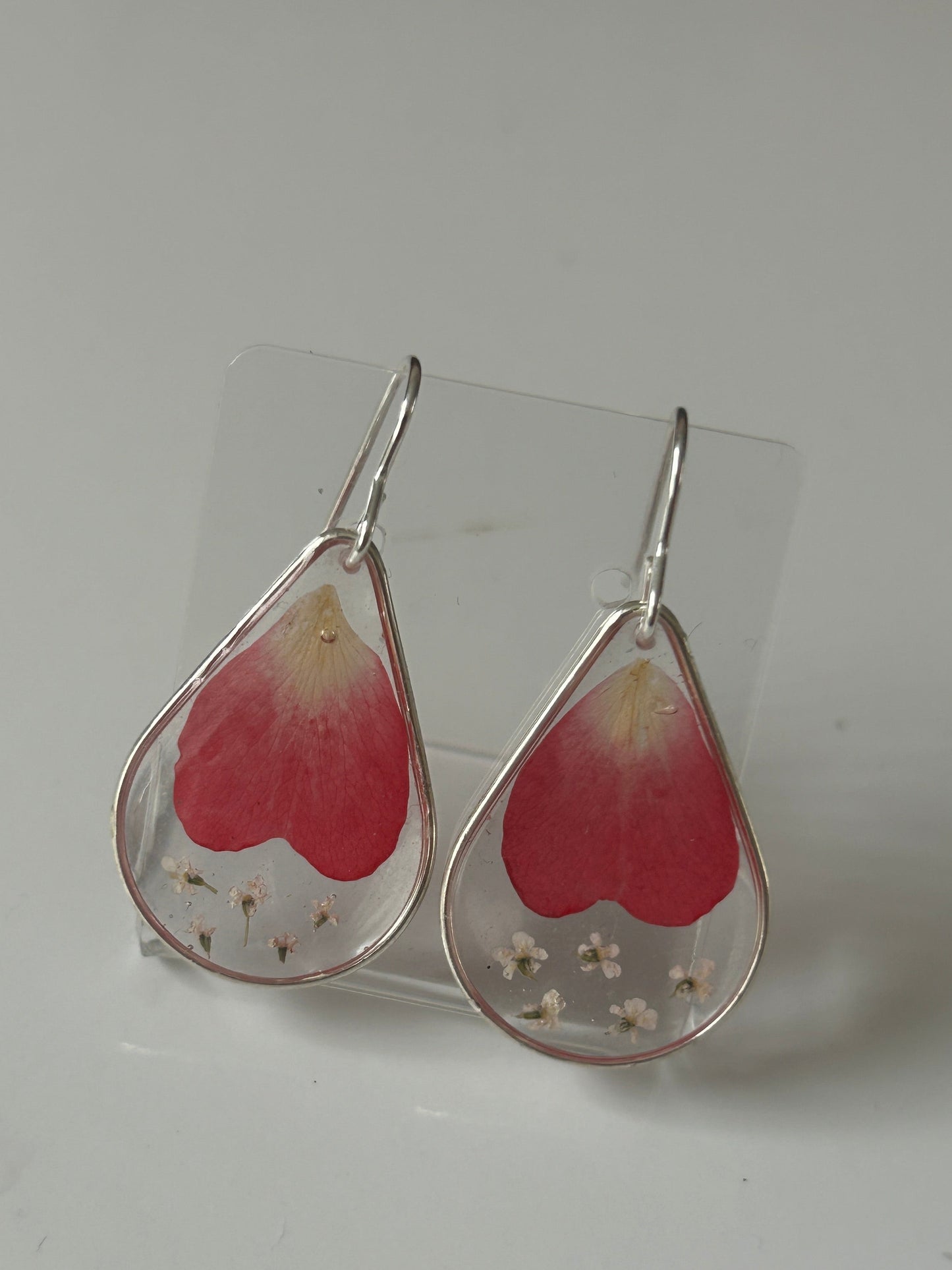 Rose & Cow Parsley Teardrop Earrings