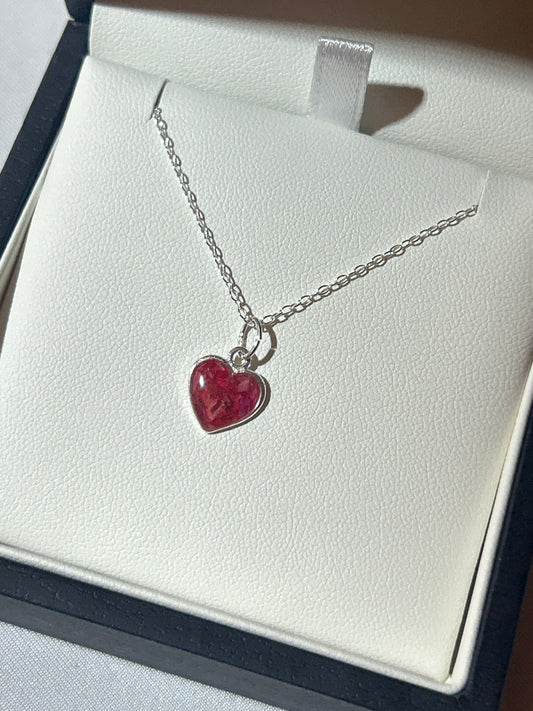Crushed Roses Heart Necklace