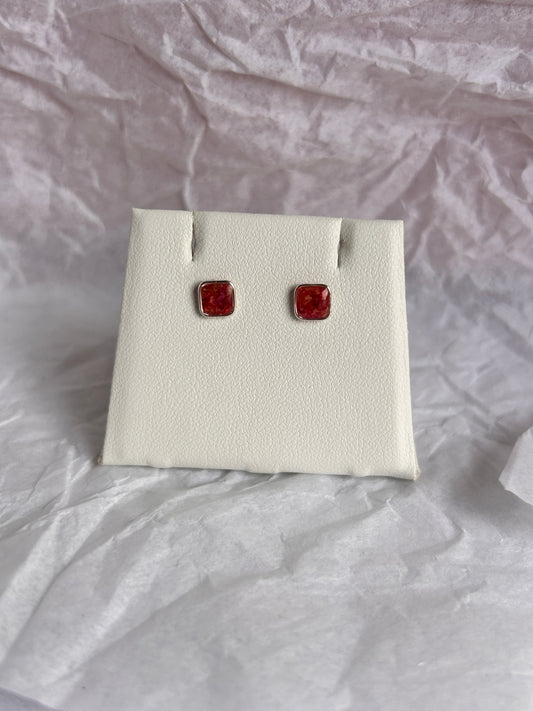 Crushed Red Roses Studs