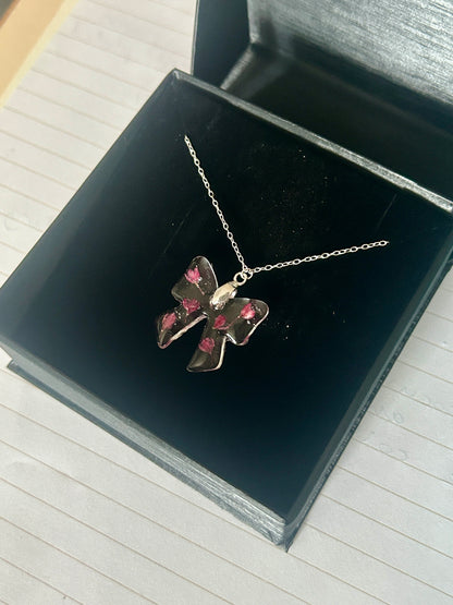 Cherry Blossom Bow Necklace