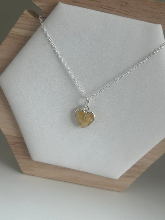 Crushed Narcissus Heart Necklace