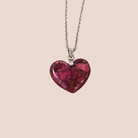 Rose Petal Heart Necklace