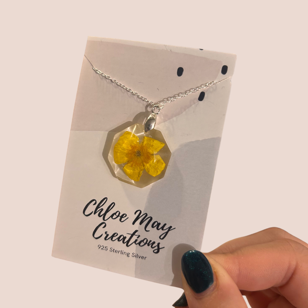 Buttercup Hexagon Pendant Necklace