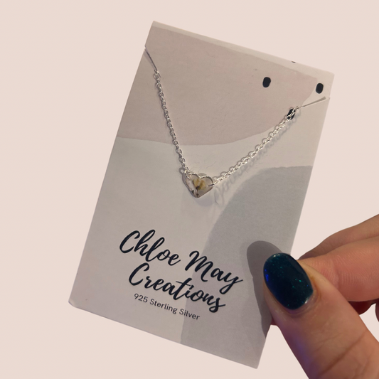 Dainty Gypsophila Heart Necklace