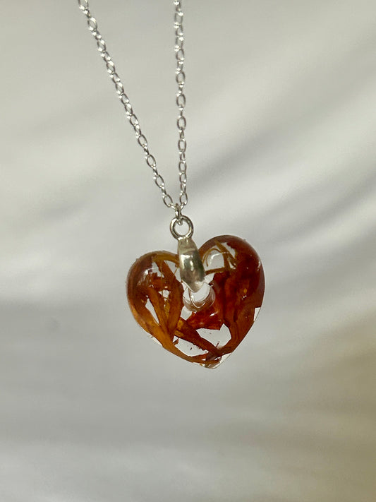 Crocosmia Heart Pendant Necklace