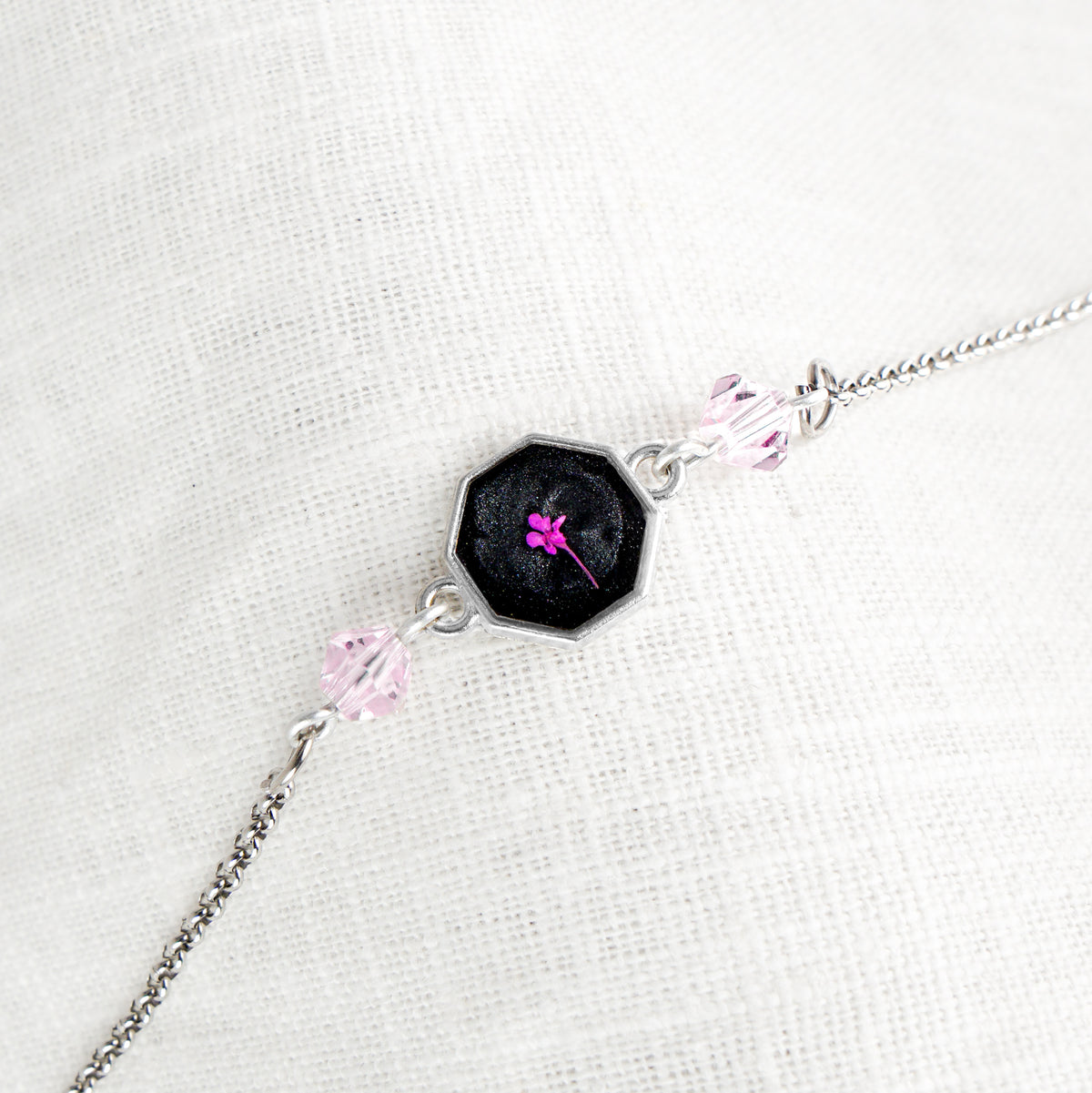 Cow Parsley Blush Charm Bracelet Stainless Steel