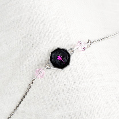 Cow Parsley Blush Charm Bracelet Stainless Steel