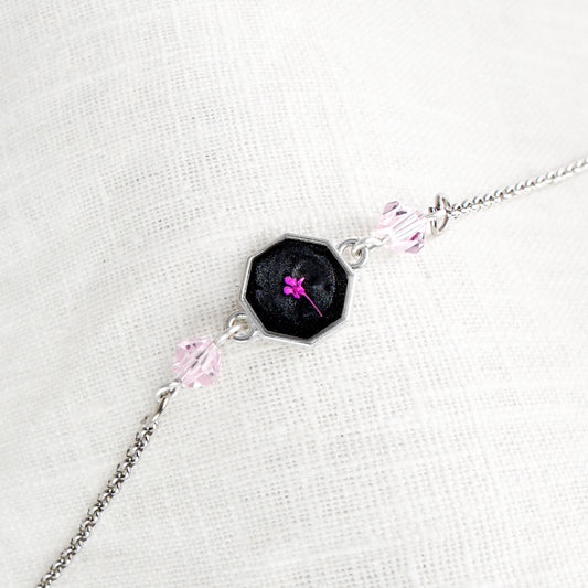 Cow Parsley Blush Charm Bracelet Stainless Steel