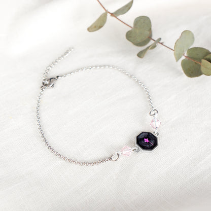 Cow Parsley Blush Charm Bracelet Stainless Steel