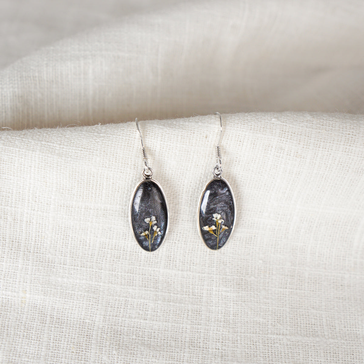 Cow Parsley Oval Earrings